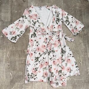 Caden Lane Millie's Dusty Rose Garden Knit Maternity Robe